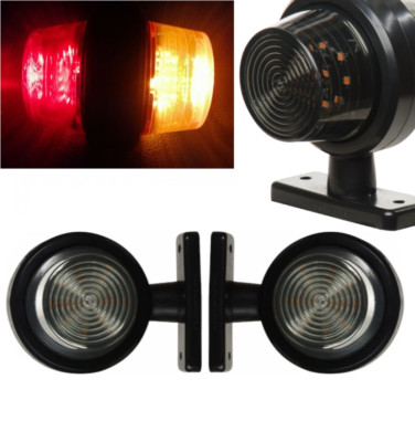 4 Stück 12-24V LED Maxi rot gelb Seitenmarkierungsleuchten mit geräucherter Linse Anhänger LKW