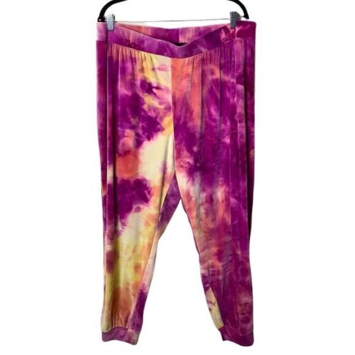 Jolie & Joy Pink Violet Tye Dye Soft Velour Loung… - image 1