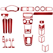 Kit de 43 piezas de tapicería de fibra de carbono roja para Volkswagen Jetta sedán 2011-2014