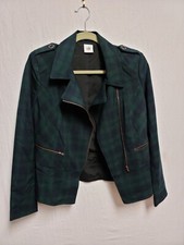 Cabi Tartan Plaid Moto Jacket Style 3181 Sz 4 Women's Blazer Zip