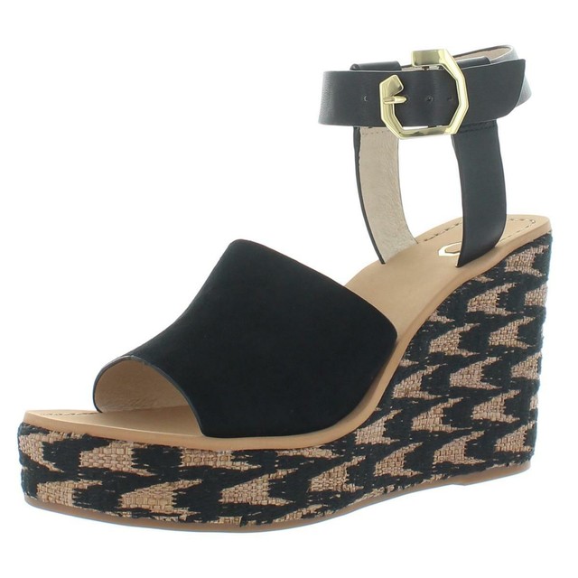 dressy black wedge sandals