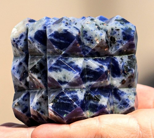 65MM Blue Sodalite Crystal 54 Pyramids Sodalite Gemstone Cube Healing 54 Pyramid - Picture 10 of 10