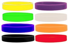 Silicone Wristbands Rubber Plain Reusable Events Charity Fashion Bands-Adult 202