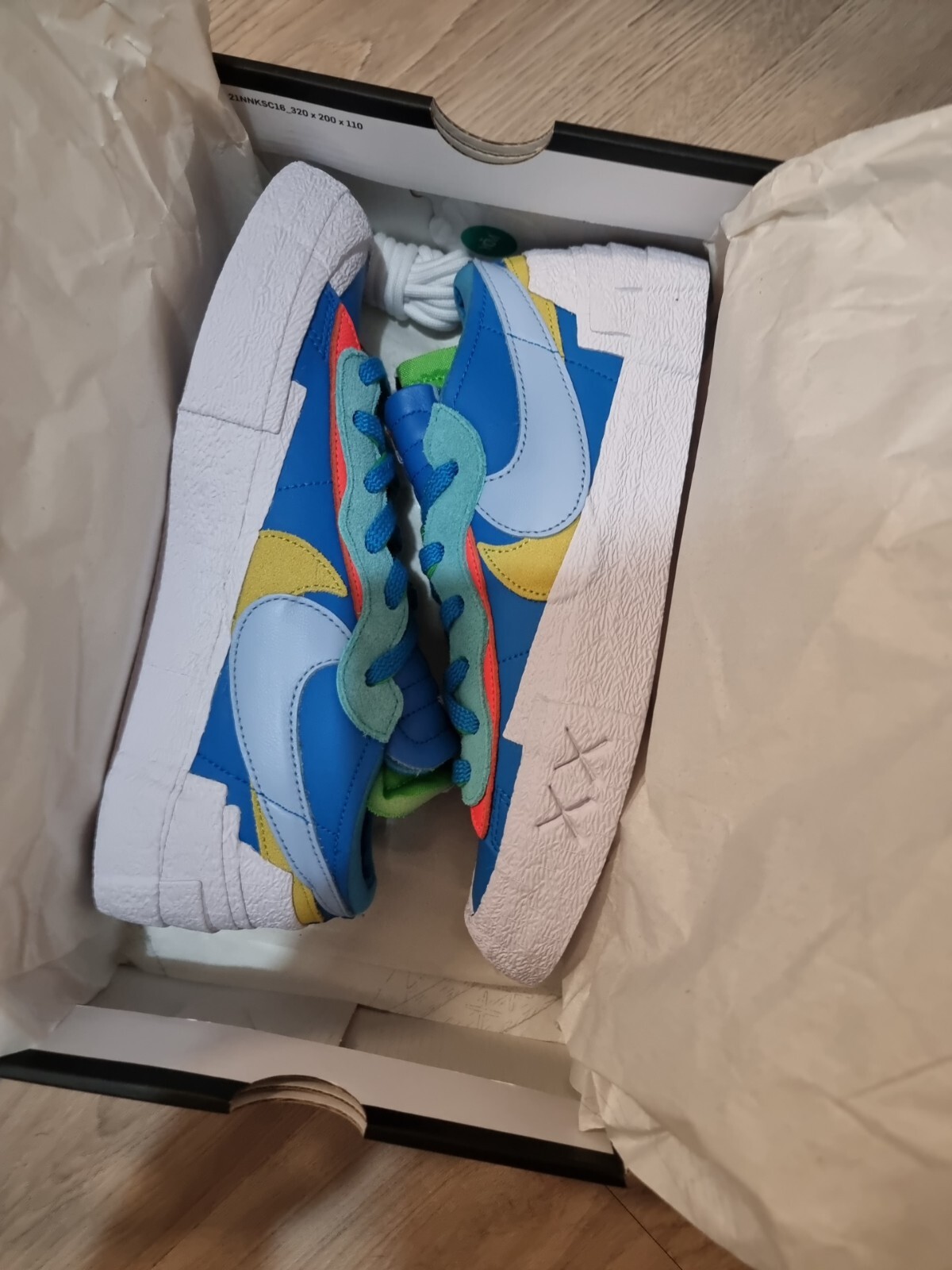 SACAI X NIKE EU taglia 41 Nike blazer Low x Sacai x kaws blu neptune