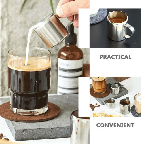 2 2pz Latte Brocche Acciaio Inox Porta Salse Espresso Caffettiera Brocca Salsa Brocche - Foto 12 di 12