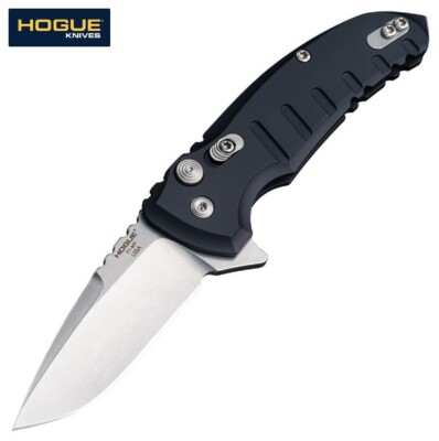 Hogue X1-Microflip CPM-154 Tumbled Blade, Black Aluminum Handles 24170