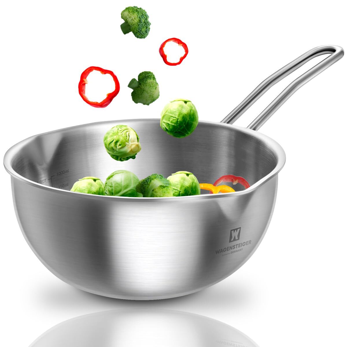 Stainless Steel Baby Wok 200mm / 7.87inches, 3-Ply Base with Aluminum Core, A...