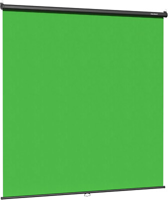 Retractable Pull down Green Screen - 78.7'' X 86.6'' Collapsible Wall-Mount Backgr