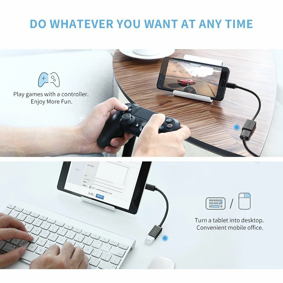 Micro USB to USB Female OTG Adapter Cable for Samsung HTC Smartphone Tablet - Image 4 of 4