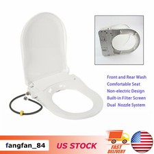 Non-Electric Toilet Seat Attachment with Dual Nozzle Bidet Fresh Water Spray Kit