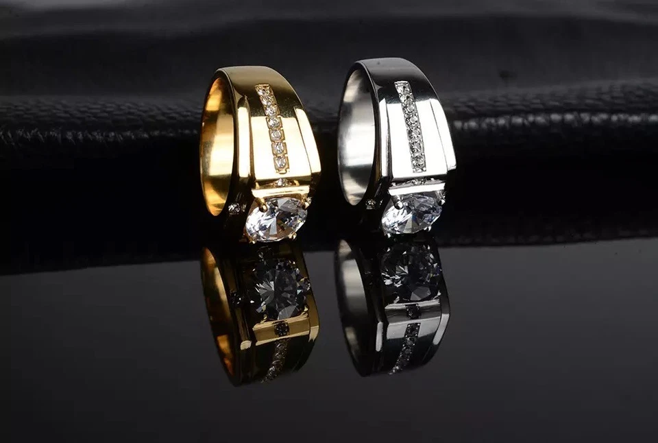 Anillos de Tungsteno en Oro 10K Sortijas de Hombre Regalos Joyeria Fina Alianzas Foto 4 de 4