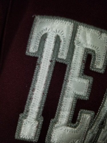 Texas A&M Hoodie Mens Medium Burgandy Pullover Stitched Aggies Sweater Jansport - Picture 7 of 12