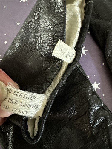 Vintage Italian Leather Gloves Silk Lined Women’s Sz 7 Driving Formal - Picture 3 of 4