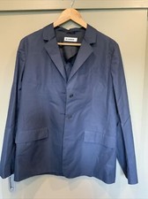 Jil Sander. Blue Lightweight 100% Blazer. Part-lined In Silk. Size 42.