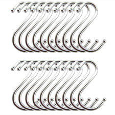 5 Stück S-Haken Edelstahl 22x25mm - Rostfrei Für Küche & Haushalt