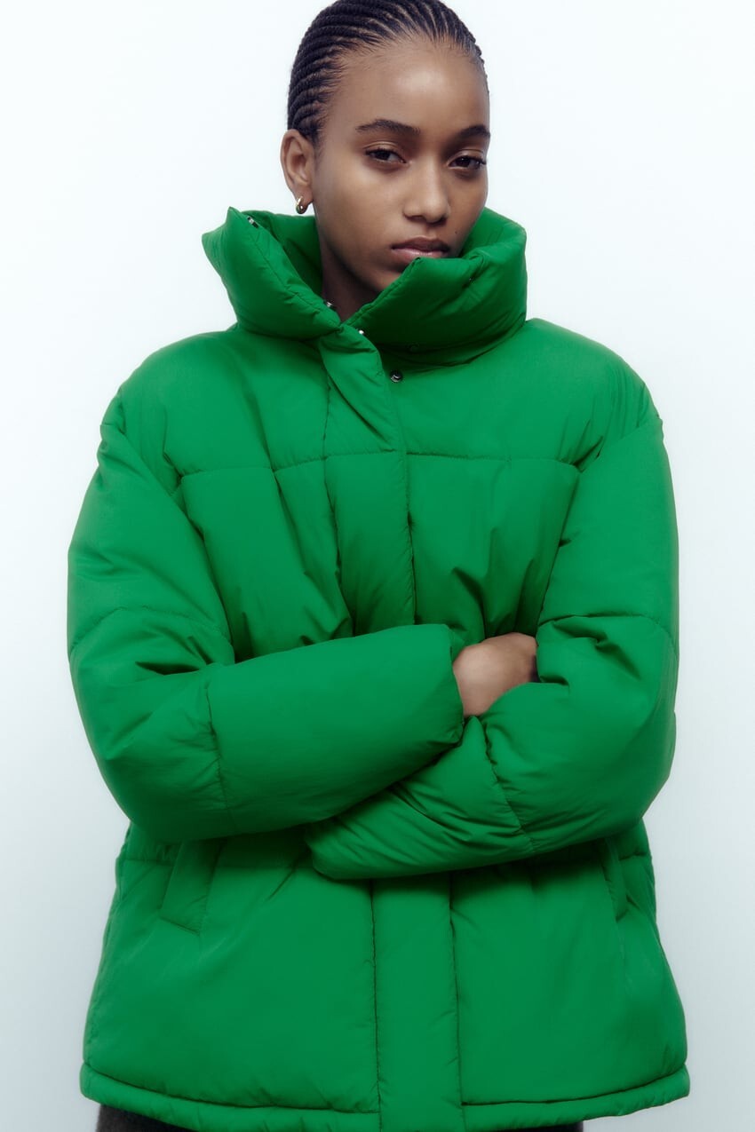 zara neon puffer jacket
