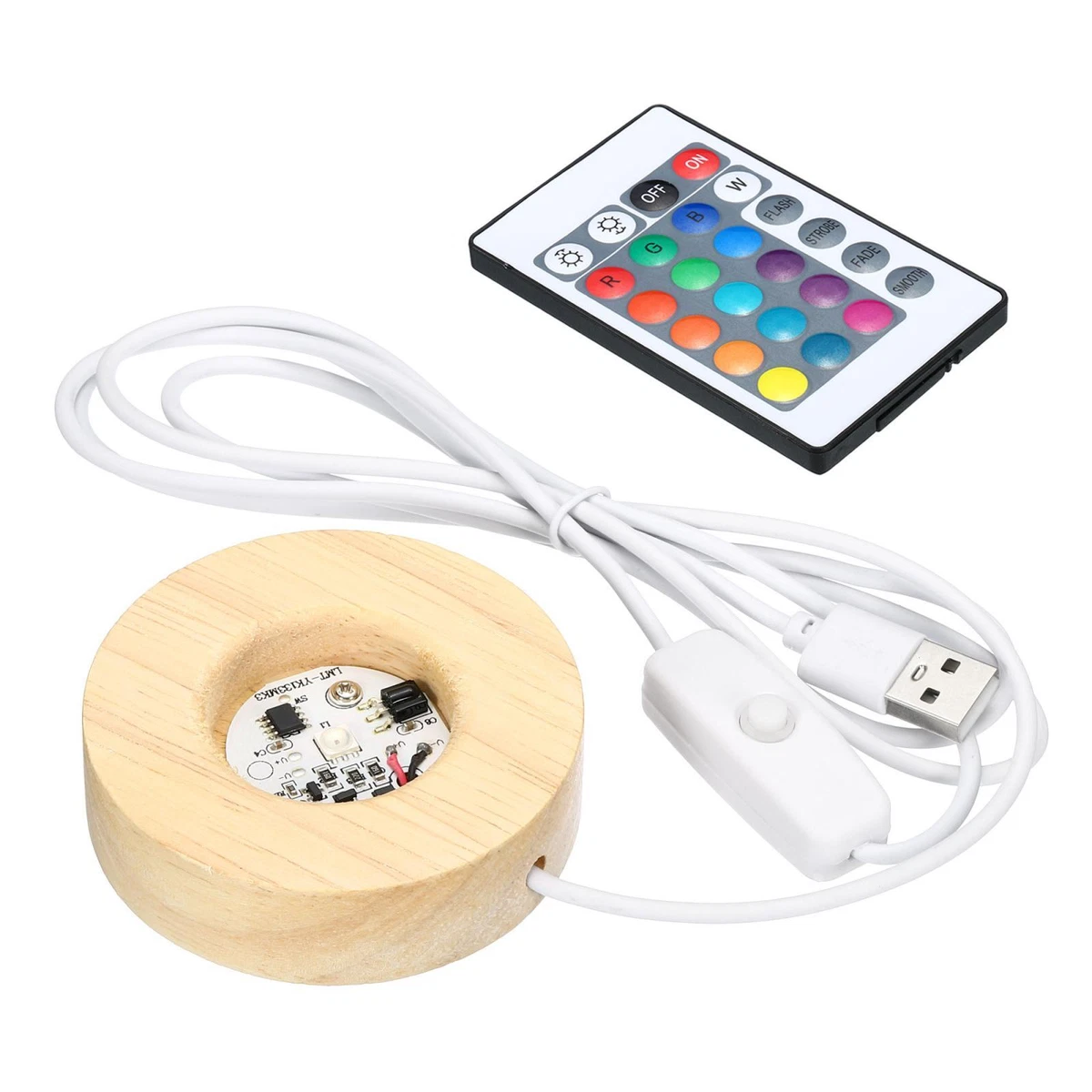 Led light base with cheap remote