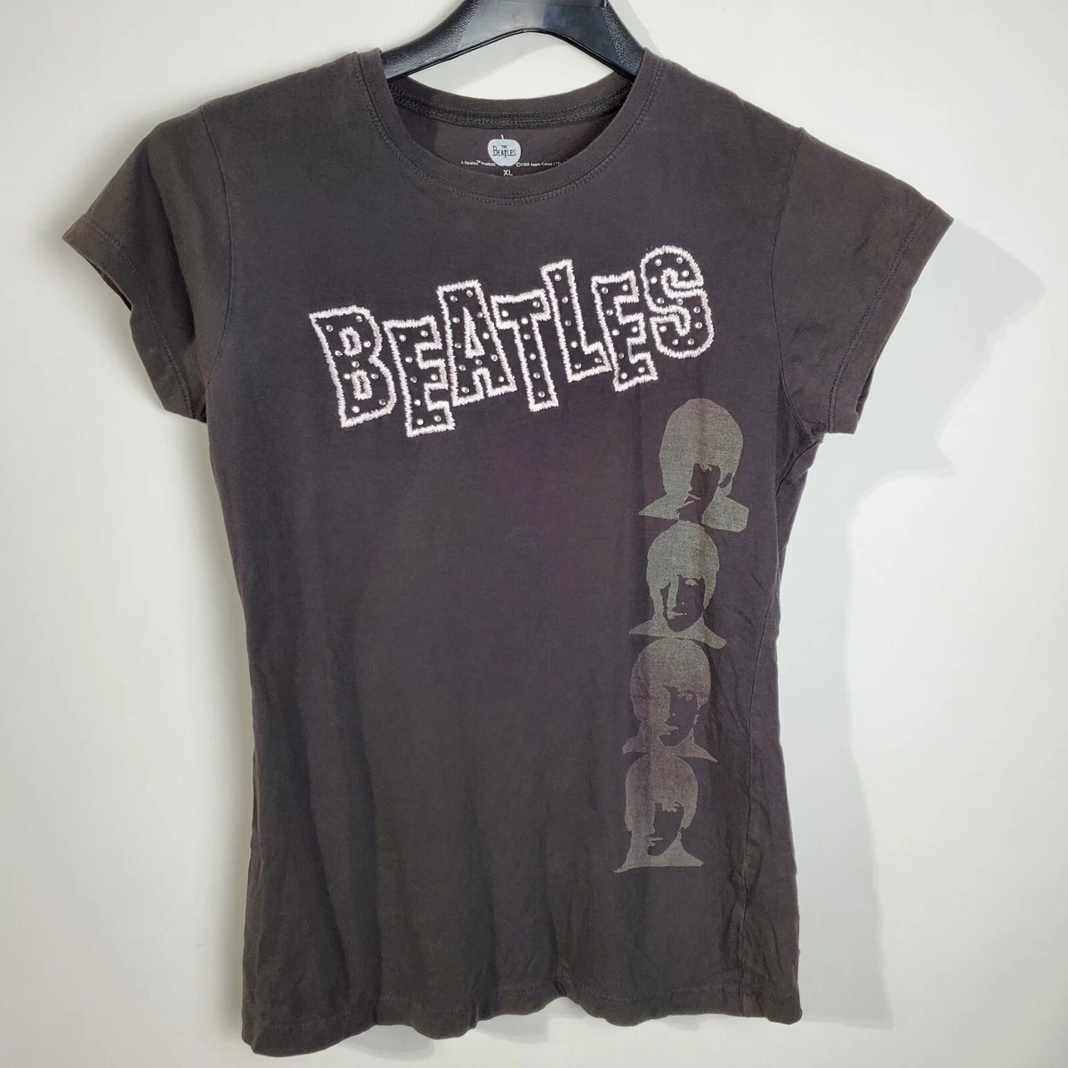 The Beatles Band Shirt Womens XL Extra Large Black Apple Tee