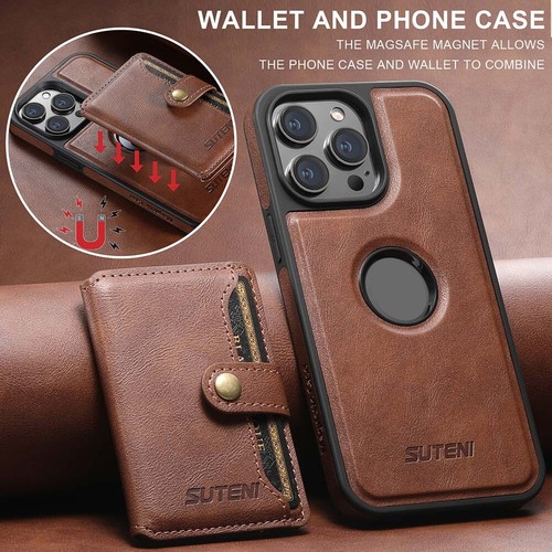 For iPhone 15 Pro Max Plus 14 13 12 Magnetic Phone Case Detachable Card Wallet - Picture 36 of 52