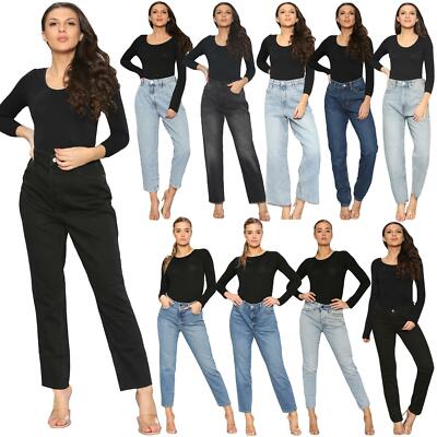 Damen Denim Jeans Stretch Straight Leg Jeggings Damen Slim Fit Hose Trousers