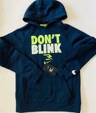 NIKE Big Boys Fleece Hoodie Pullover Swoosh logo Size L Navy