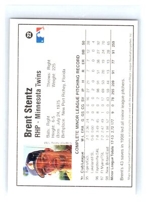 1998 Arizona Fall League Prospects #22 Brent Stentz Auto Phoenix
