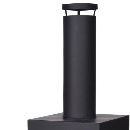 100cm Matt Black Square Steel Chimney Fire Pit Outdoor Garden Chiminea Heater - Picture 3 of 3