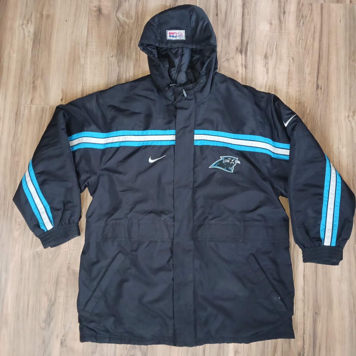 Vintage Carolina Panthers Nike Pro Line Mens Sideline Jacket Coat Size L