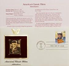 22K Gold 1990 Gary Cooper American Classic Films ReplicaStamp 1st DayCov W/Addrs