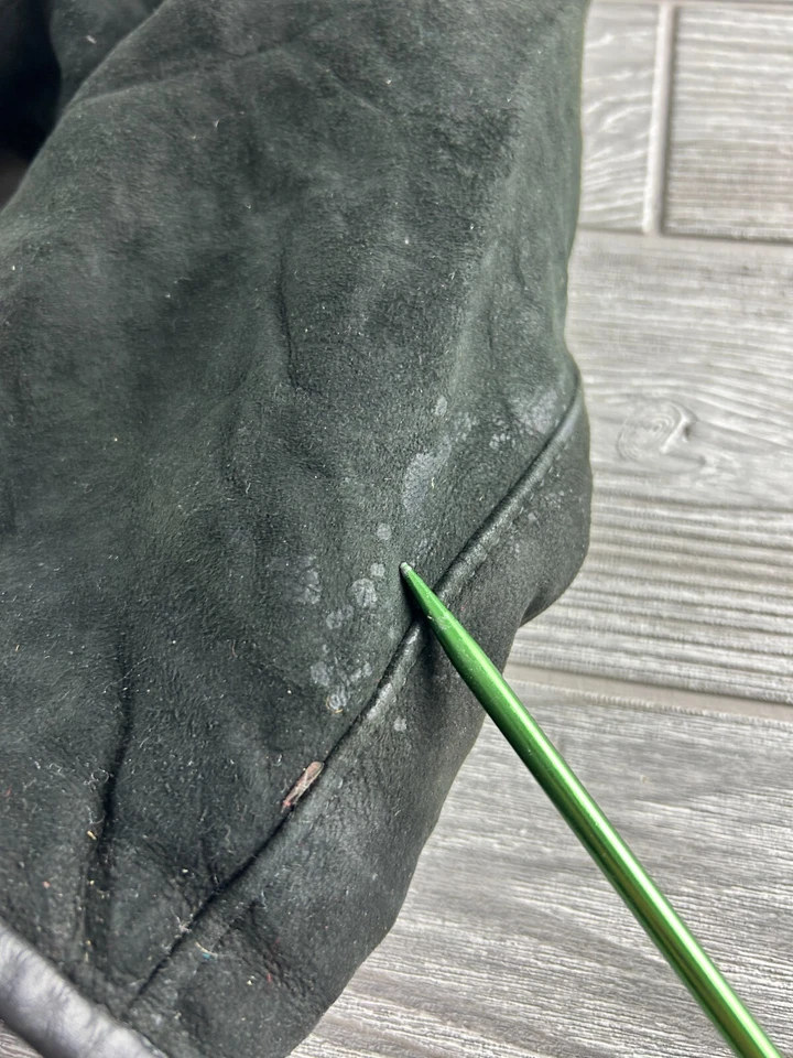 Casaco Shearlings Rafel Brothers NY Shearling preto camurça forrado Sherpa pequeno - Imagem 2 de 4