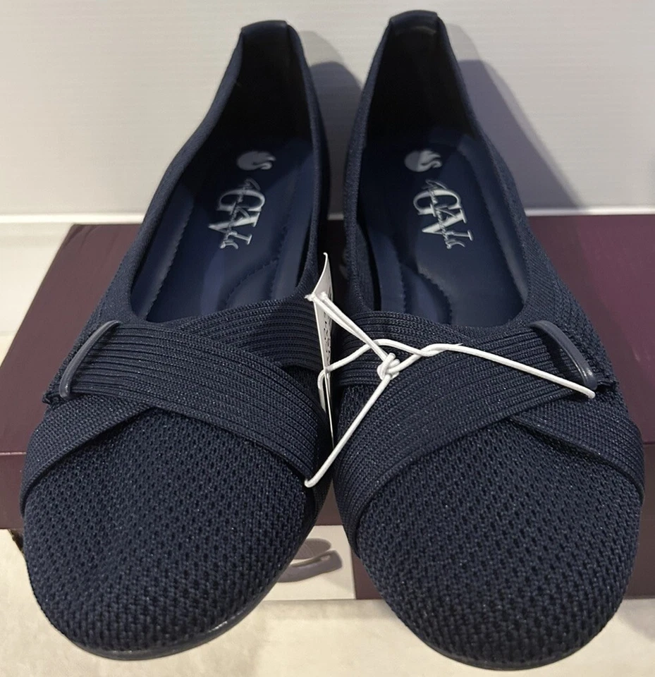 Gloria Vanderbilt DEBBIE Damas Plano AZUL MARINO TALLA 8.5 Foto 3 de 4
