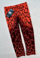 New GK Elite CAPRI LEGGINGS Gymnastics ORANGE Leotard PANTS Tights Girls Sz: AXS