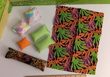 BARBIE LOT OF PILLOWS + BLANKET accessories 70