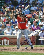 DONOVAN SOLANO MIAMI MARLINS SIGNED AUTOGRAPHED 8x10 PHOTO W/COA AT BAT