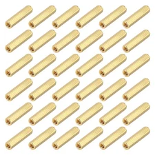 M2x12mm Brass Hex Coupling Nuts(Gold Tone, Pack of 38)