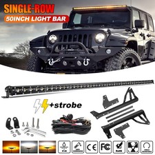 Roof 50inch Led Light Bar Whiteamber Combo Bracket Wire For Jeep Wrangler Jk Roof 50inch Led Light Bar Whiteamber Combo Bracket Wire For Jeep Wrangler Jk