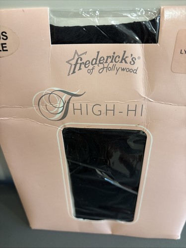 Vintage Fredericks Of Hollywood Lace Top Thigh-Hi Black 1X-2X Style #1771 NIP - Picture 5 of 11