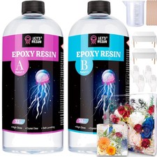 1/2 Gallon Casting Epoxy Resin,Bubble Free Crystal Clear Epoxy Kit,2 Part R...