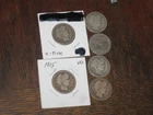 1915 (6) BARBER QUARTER .90 SILVER 25c US COINS MONEY VERY GOOD ~NO R. & .99c!