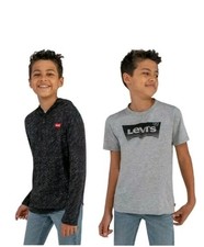 NEW Boy's Levi's 2-Pack Tee Shirt and Hoodie Set Gray Black Size M 10/12