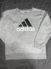 Adidas Girls Light Gray Crewneck Sweatshirt Size 7   NWOT Logo Pullover