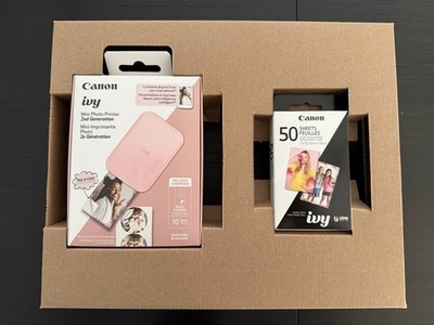 Canon IVY2 Pink Mini Photo Printer Bundle With 60 Sheets