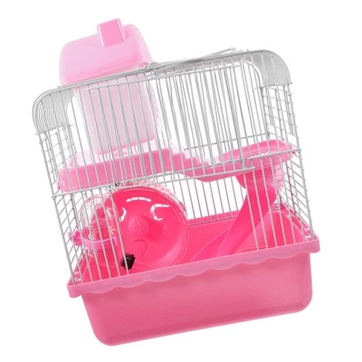 Cages pour Hamster nain, maison Chinchilla, grand Double hérisson rose, - Photo 1/4