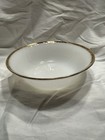 Vintage Anchor Hocking Fire King 8 1/4” Bowl Milk Glass With Gold Accent
