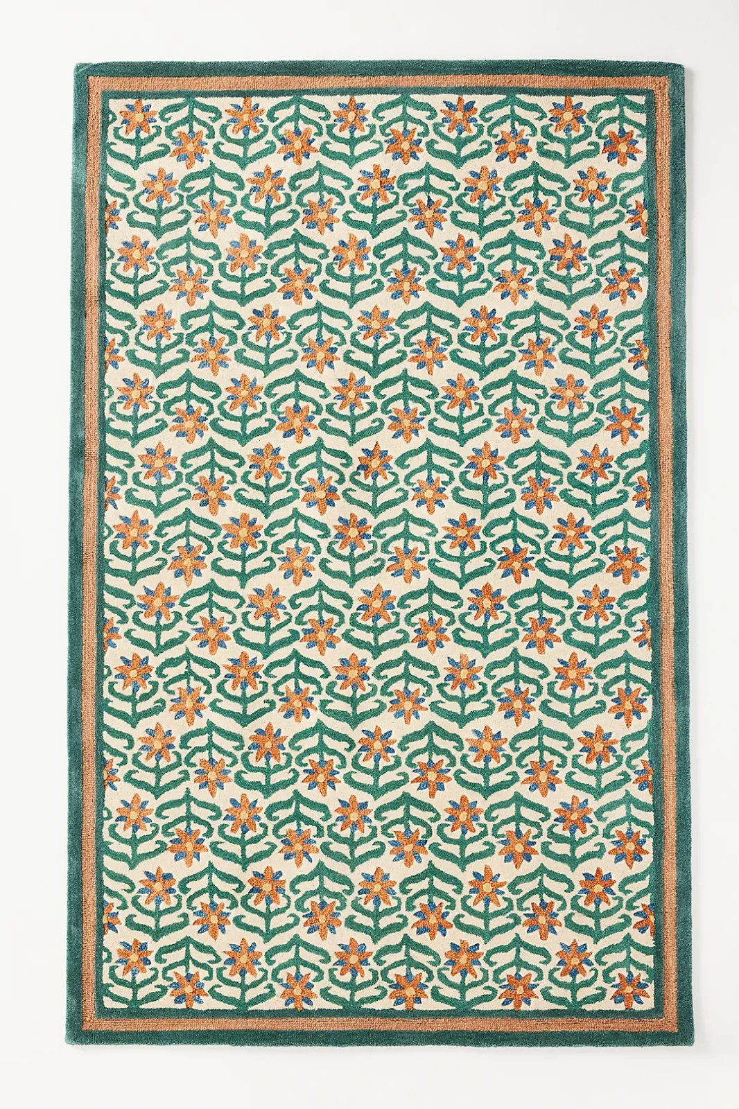 Printed Goods Hand-Tufted Wool Floral Rug Anthropologie Rug For Livingroom Kids