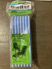 Arden Paradise Chair Re-Web Kit 30’x3” Blue White Striped Lounge Chairs, Chairs