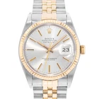 Rolex Datejust 36 16013 Vintage Silver Dial Steel 18k Yellow Gold Mens Watch
