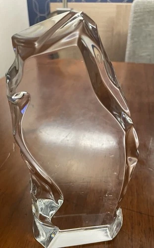 Val St. Lambert Large Clear Iceberg Signed 1.8kg Crystal Glass Sculpture 20cm