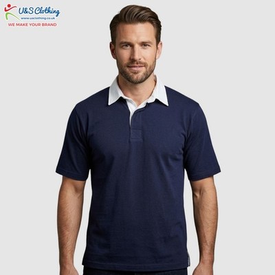 Front Row Herren Kurzarm Rugby Shirt Heavyweight Sport Freizeit Freizeit TOP