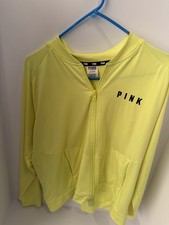 Victoria s Secret Neon Yellow Zip Up Jacket L